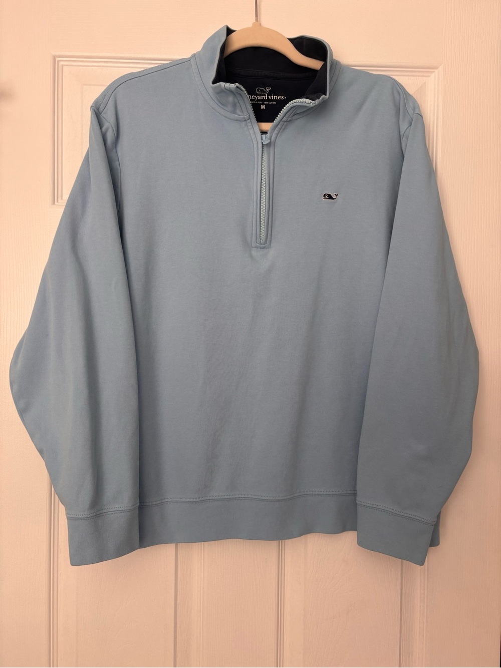 Vineyard Vines Mens Shirt Quarter Zip Pullover Sweatshirt Cotton Blue Medium
